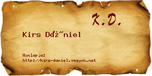 Kirs Dániel névjegykártya
